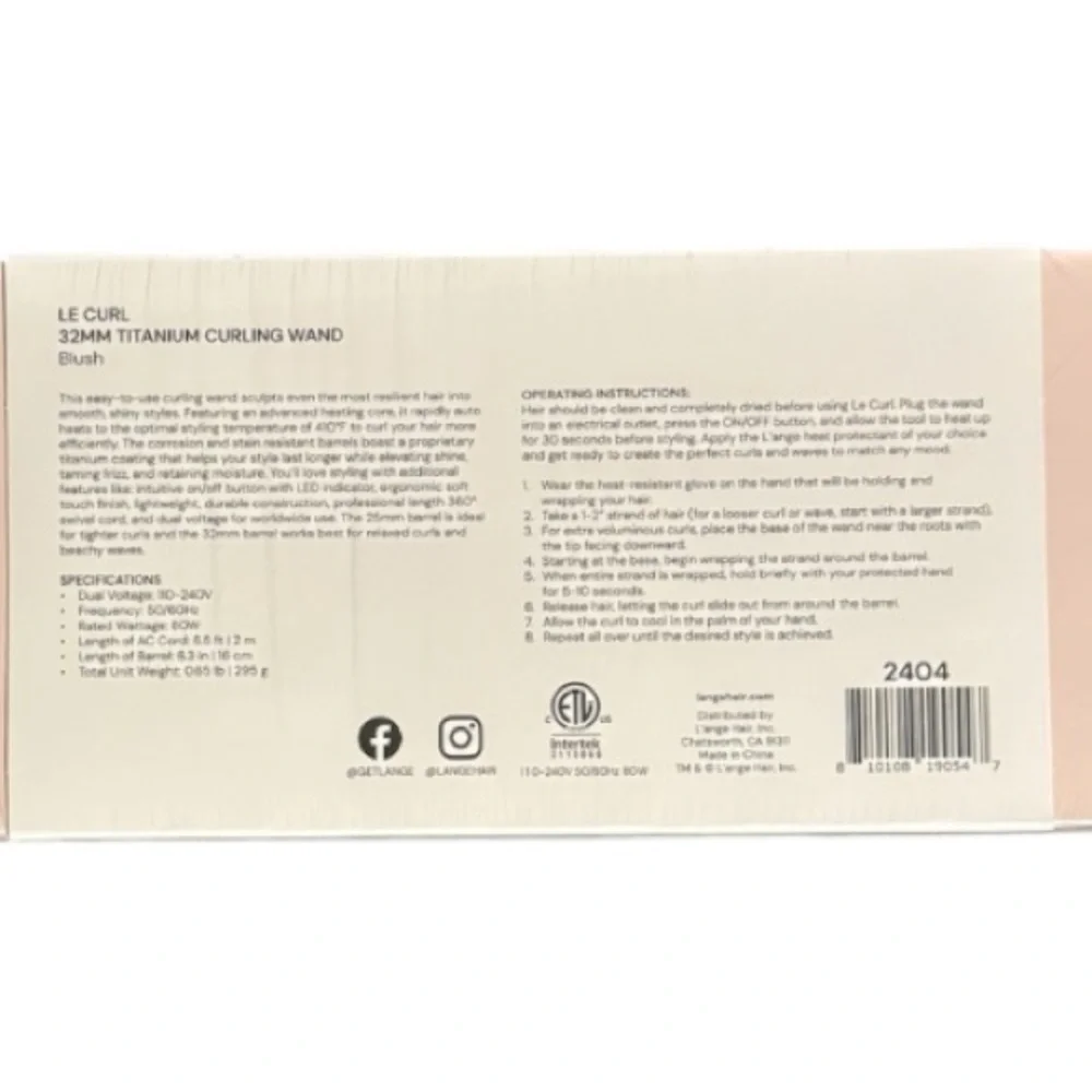 Lange 32MM Titanium Curling Wand